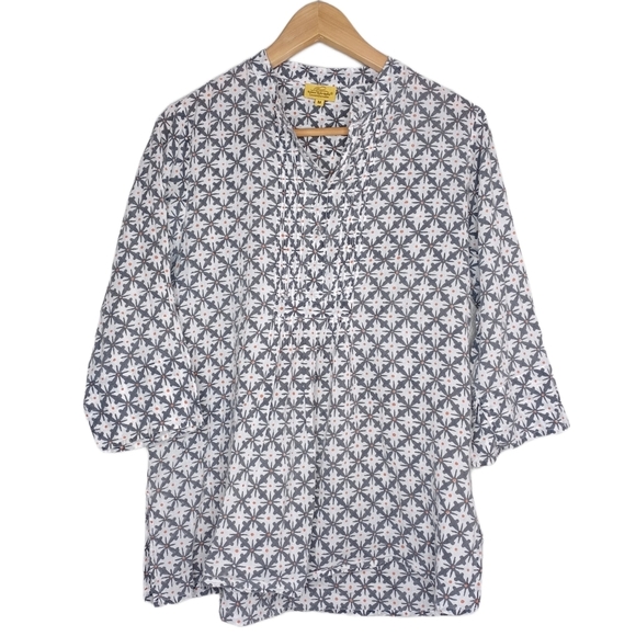 Roberta Roller Rabbit 100% Cotton Printed Blouse - Picture 1 of 12